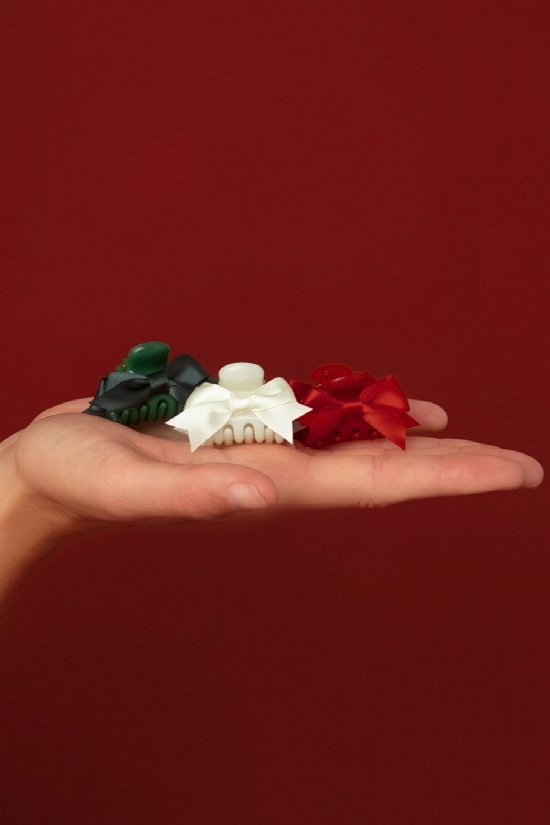 Holiday Mini Bow Claw Clips 6pc